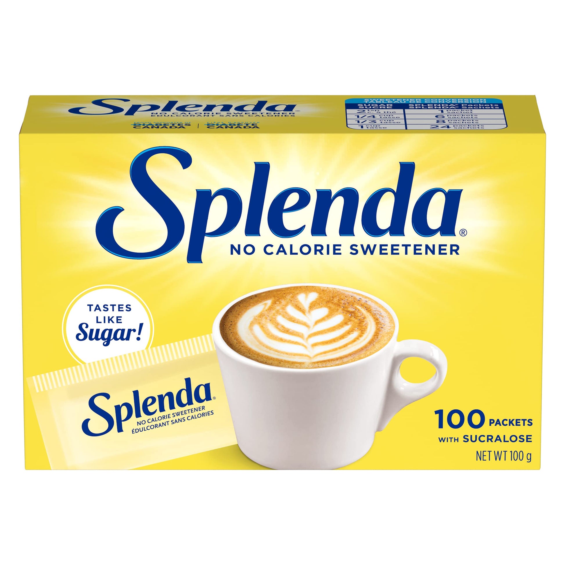 SPLENDA Sweetener Packets, (100pk),100g/3.5 oz. {Imported from Canada}