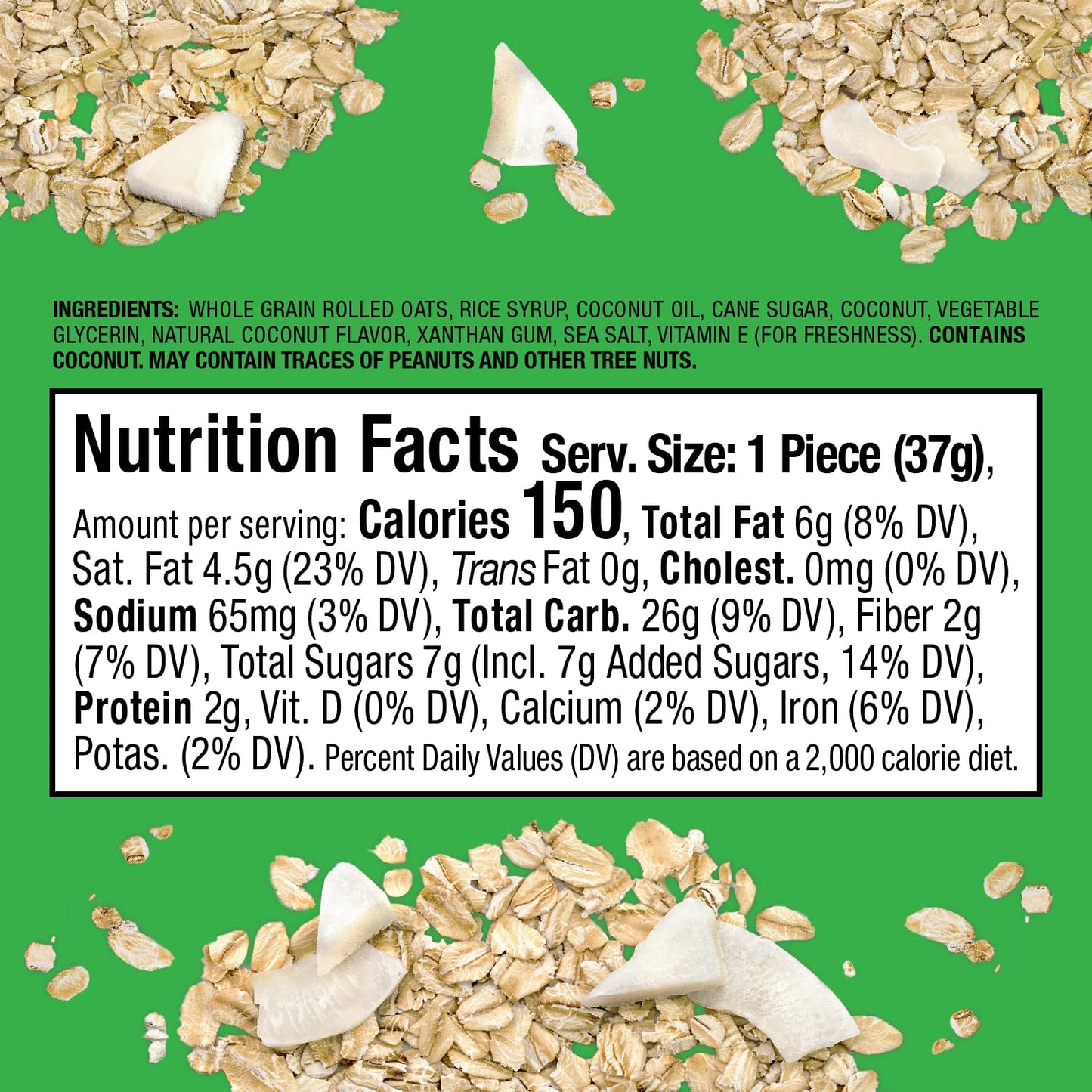 Bobos Oat Bites, Gluten Free Vegan Snack, Coconut Flavor, 1.3 oz Bites, 30 Pack Box