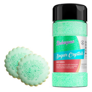 Bakerpan Sugar Sprinkles for Baking - 7 Ounce Mint Green Decorating Sugar Crystals for Cookies, Cake Pops, Ice Cream (Made in US