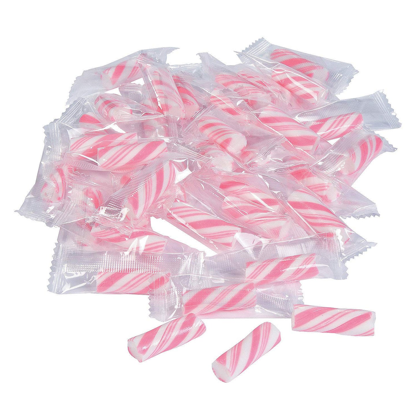 Mini Candy Canes (113 Individually Wrapped Sticks) Christmas And Party Candies (Pink)
