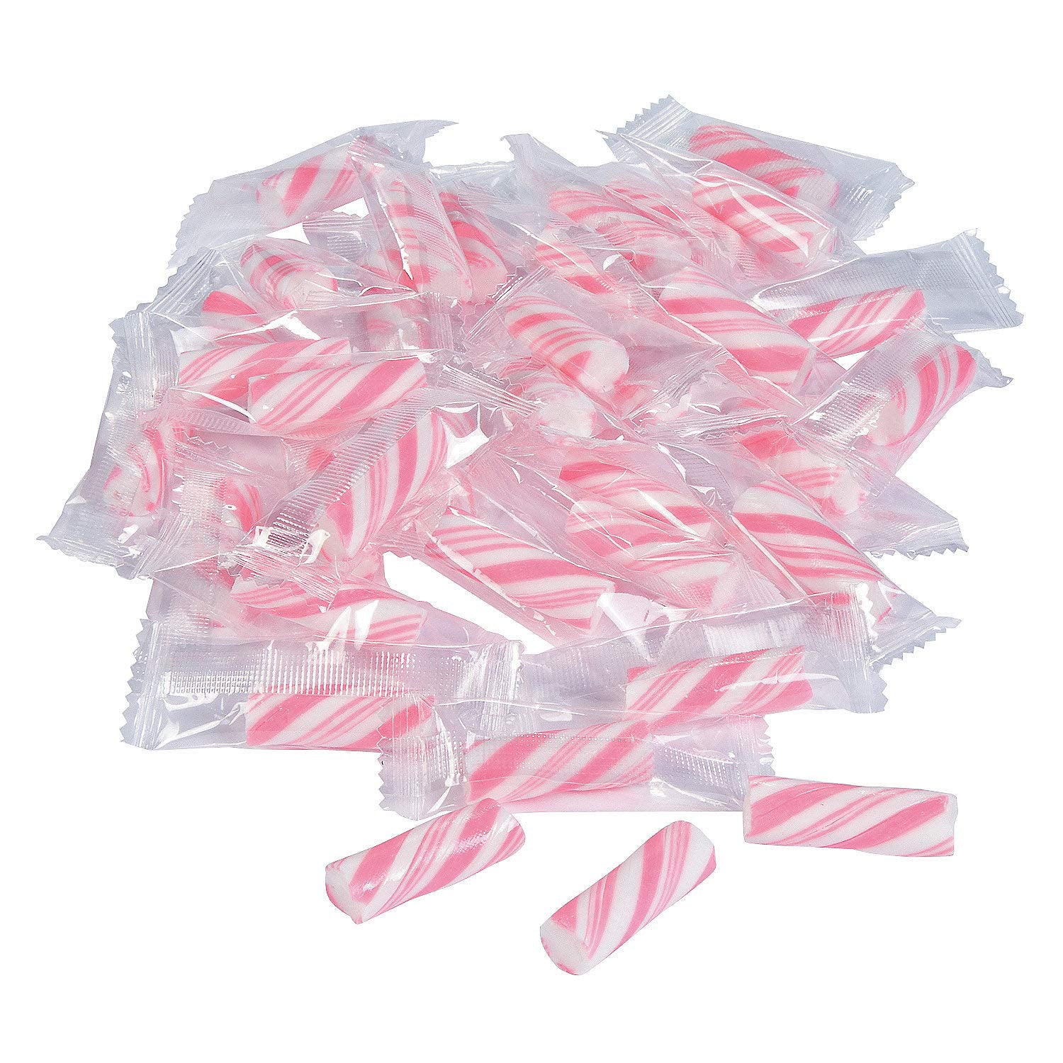 Mini Candy Canes (113 Individually Wrapped Sticks) Christmas And Party Candies (Pink)