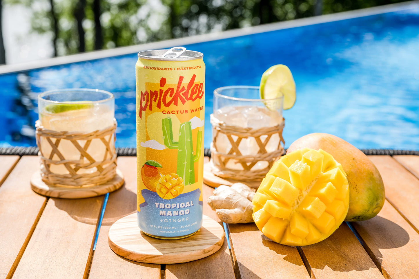 PRICKLEE SUPERFRUIT WATER Tropical Mango Cactus Water - Low-Calorie, Low-Sugar, 12 Fl Oz (Pack of 12) Non-Sparkling Sports Drink