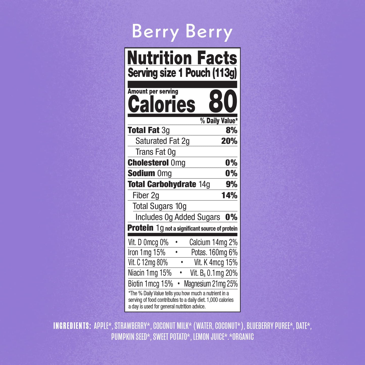 Once Upon A Farm Organic Berry Berry Storybook Smoothie, 4 Ounce