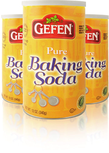 Gefen Pure Baking Soda, 12oz (3 Pack) In Resealable Container, Total of 2.25lb, 100% Sodium Bicarbonate