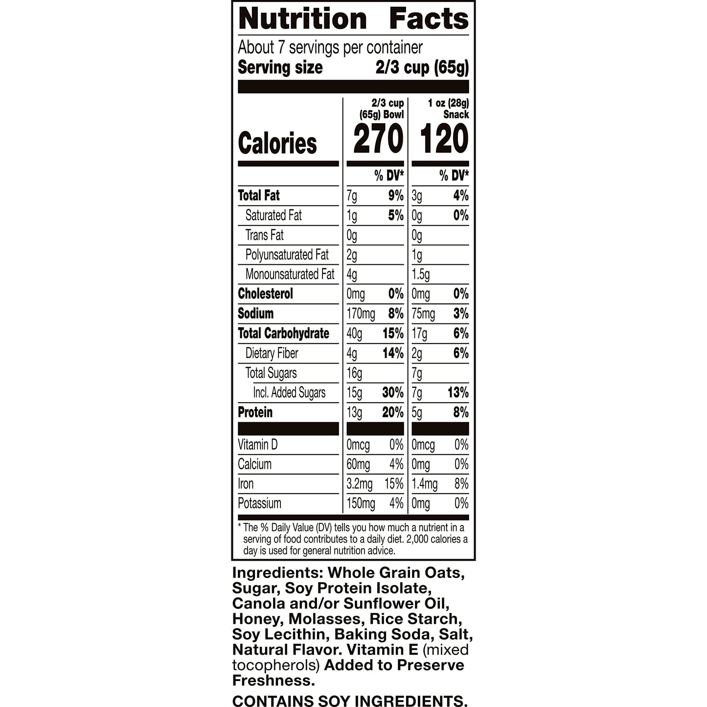 Nature Valley Protein Granola, Oats and Honey, Family Size, Resealable Bag, 17 OZ (Pack of 2)