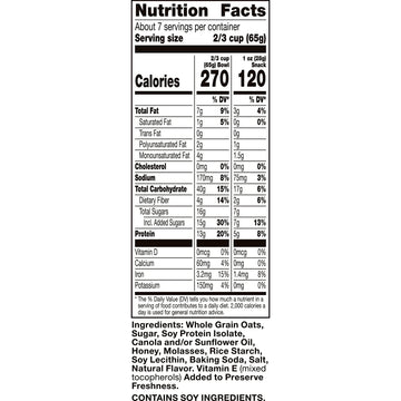 Nature Valley Protein Granola, Oats and Honey, Family Size, Resealable Bag, 17 OZ (Pack of 2)