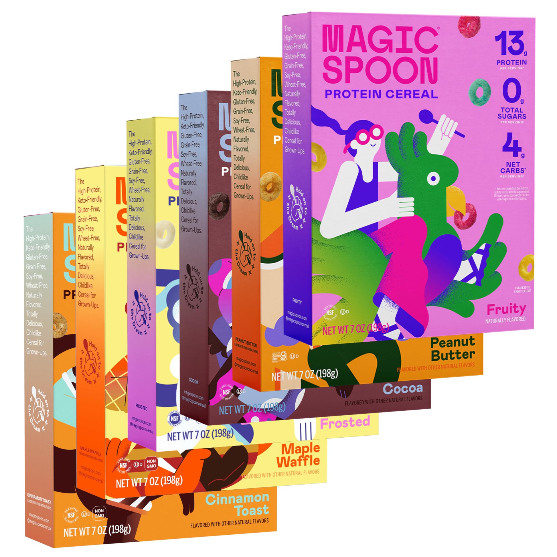 Magic Spoon Cereal - High Protein Cereals - Sugar Free Snacks - Grain & Gluten Free Cereal - Low Carb & Keto Friendly - 6 Pack: 