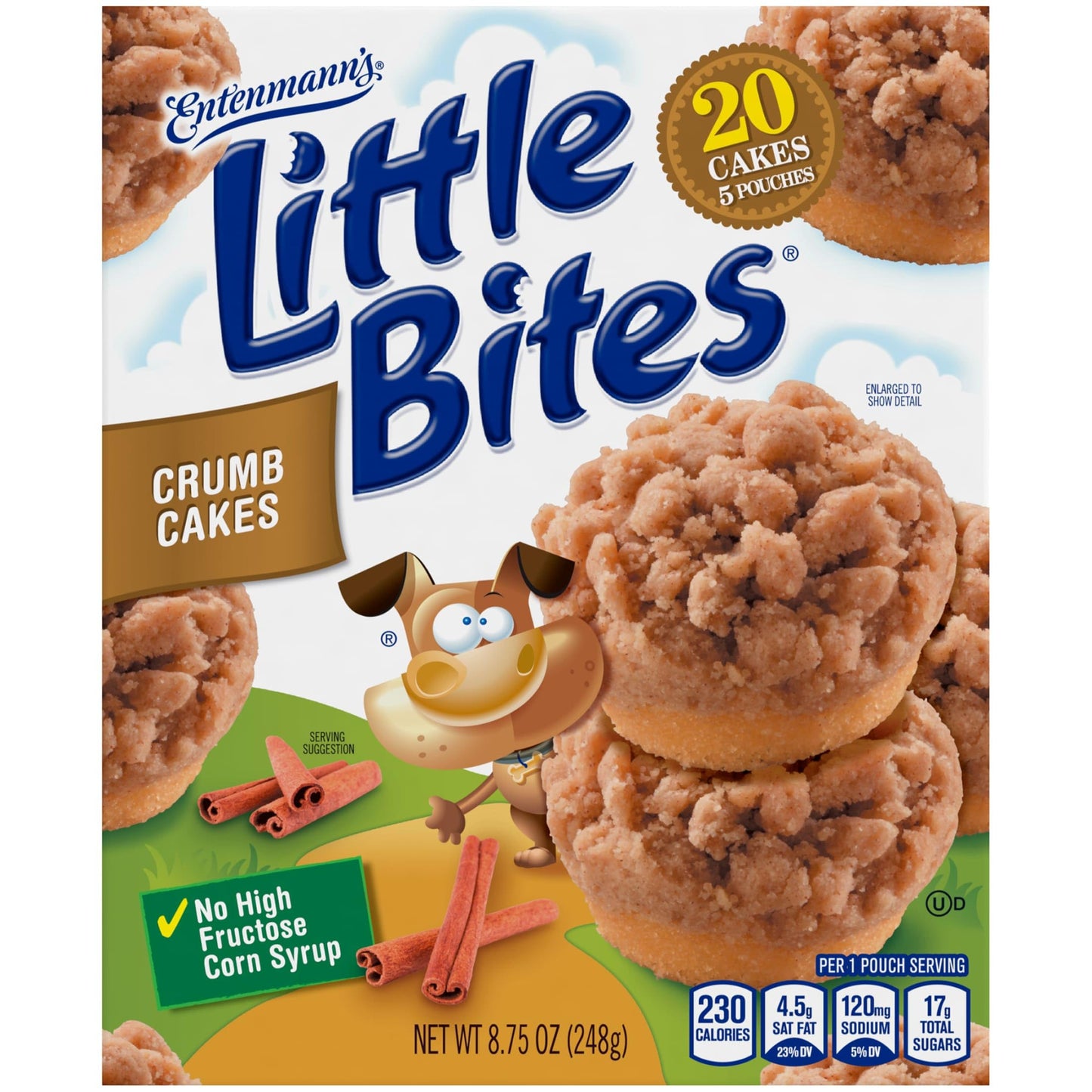 (3 pack) Entenmanns Little Bites Crumb Cake Cinnamon and Brown Sugar Soft Mini Muffins, 15 individual packs (1.75 oz each), 26.