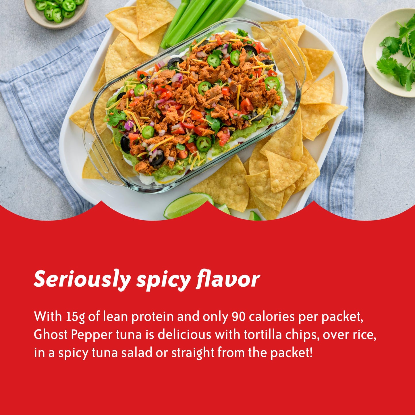 Chicken Of The Sea Wild Caught Light Tuna, 2.5 Oz. Packets (Box Of 4), Ghost Pepper Seasoning