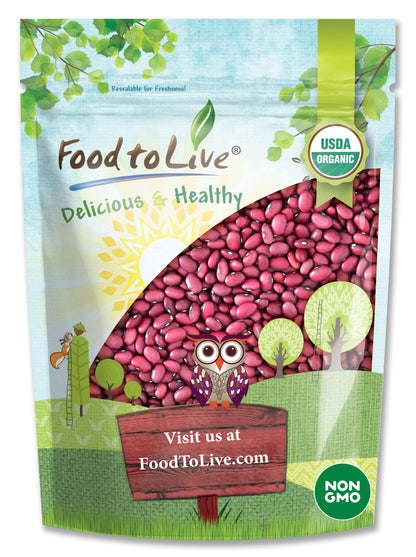 Food to Live Organic Small Red Chili Beans, 5 Pounds - Non-GMO, Kosher, Vegan, Dry, Raw, Sproutable, Non-Irradiated, Vegan, Bulk