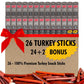 Jerky.Com  Ed Pepper Turkey Snack Sticks 26 Pack (24 + 2 Bonus) | 6G Protein, 90 Calories, Gluten-Free, Individually Wrapped, Keto Friendly, Low Carb Snack | Naturally Hardwood Smoked Jerky Meat Sticks | Gifts For Men