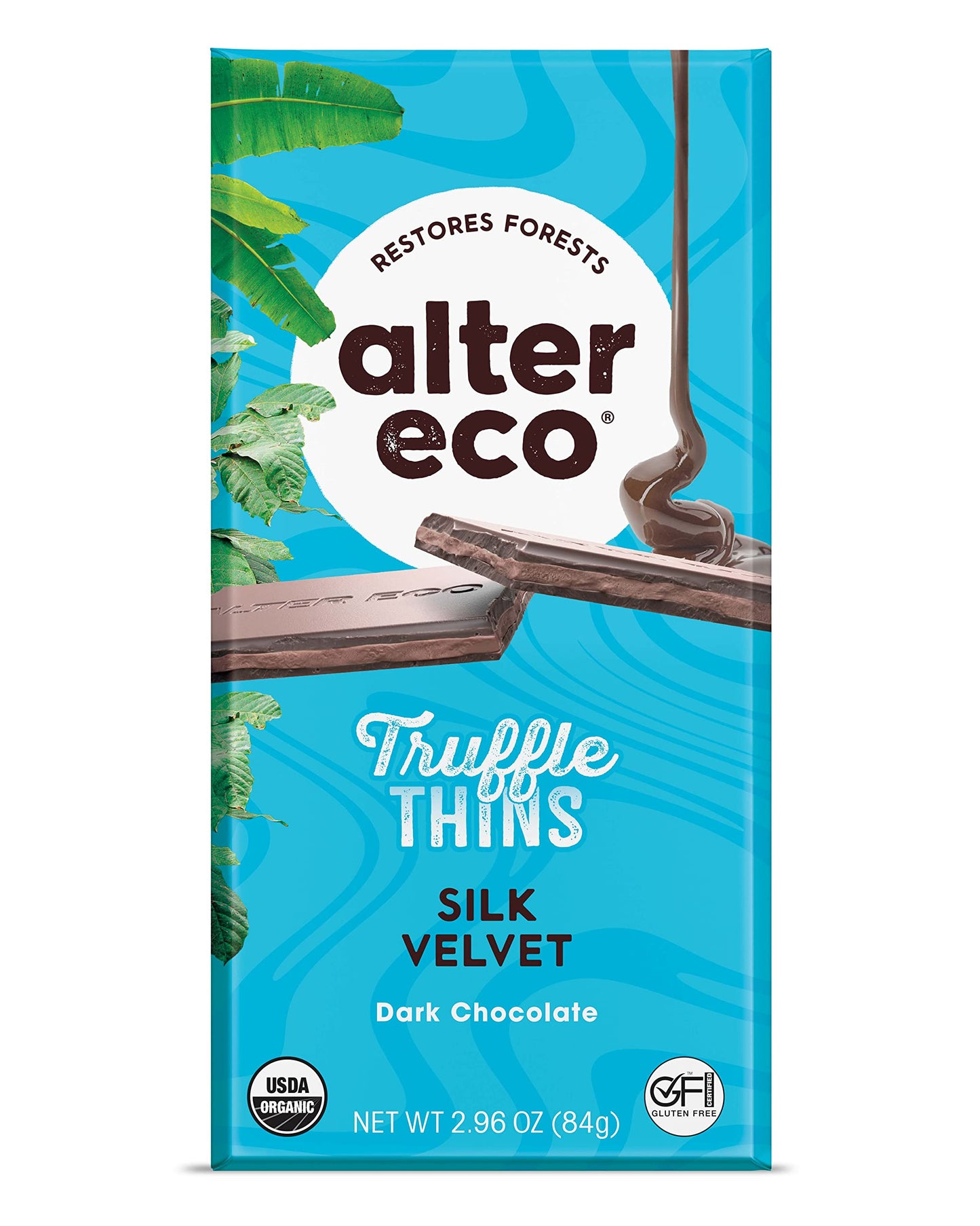 Alter Eco Silk Velvet Truffle Thins Chocolate Bar With Gooey Ganache Truffle Filling Organic Gluten & Soy-Free Non-Gmo Snacks No
