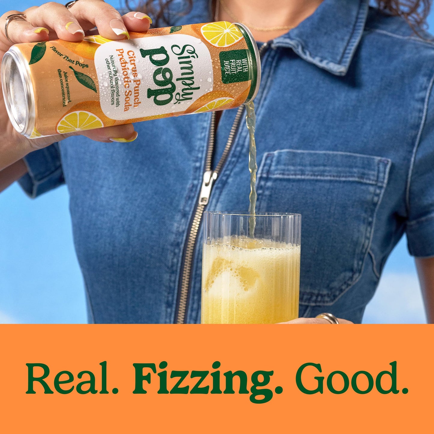 Simply Pop, Citrus Punch Prebiotic Soda, 12 Fl Oz