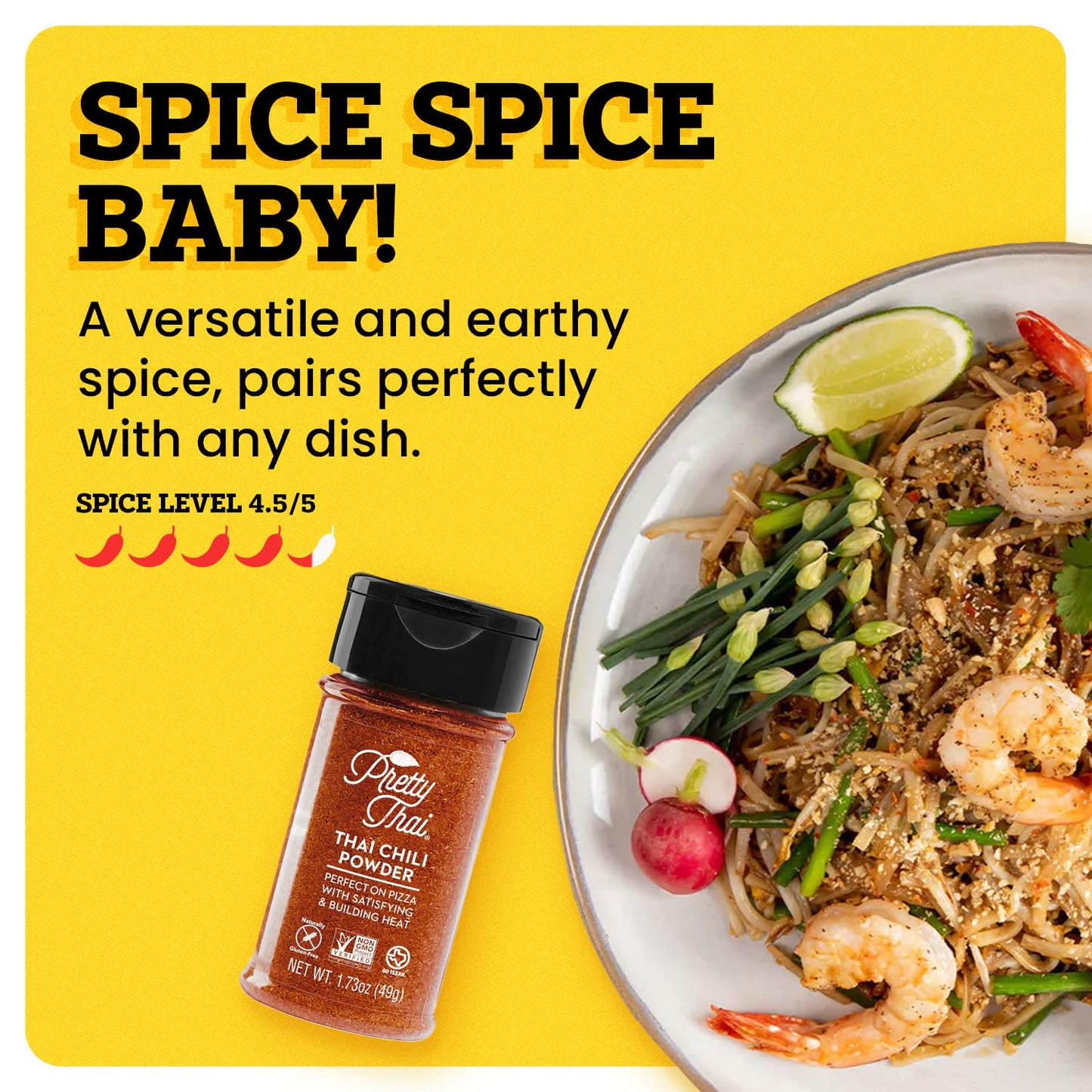 Pretty Thai Chili Powder - 1.7Oz, Pack Of 3 I Chili Seasoning Mix With Dried Thai Chili Flakes, Asian Cooking Spices For Authent