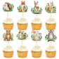 24Pcs Animal Cupcake Toppers Wood land Theme Animal Cupcake Toppers Picks Baby Shower Themed for Girl Boys Kids Party Supplies D