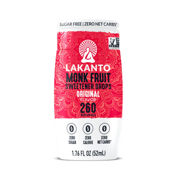 Lakanto Liquid Monk Fruit Extract Drops, Erythritol Free Sugar Substitute Sweetener For Tea, Coffee, Water & Smoothies, Sugar Fr
