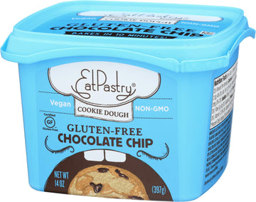 Eatpastry Gourmet Edible Vegan Cookie Dough, Ready To Eat, Healthy Dessert, 6-14 Oz Cookie Dough Tubs Total (Gluten Free Choc Ch