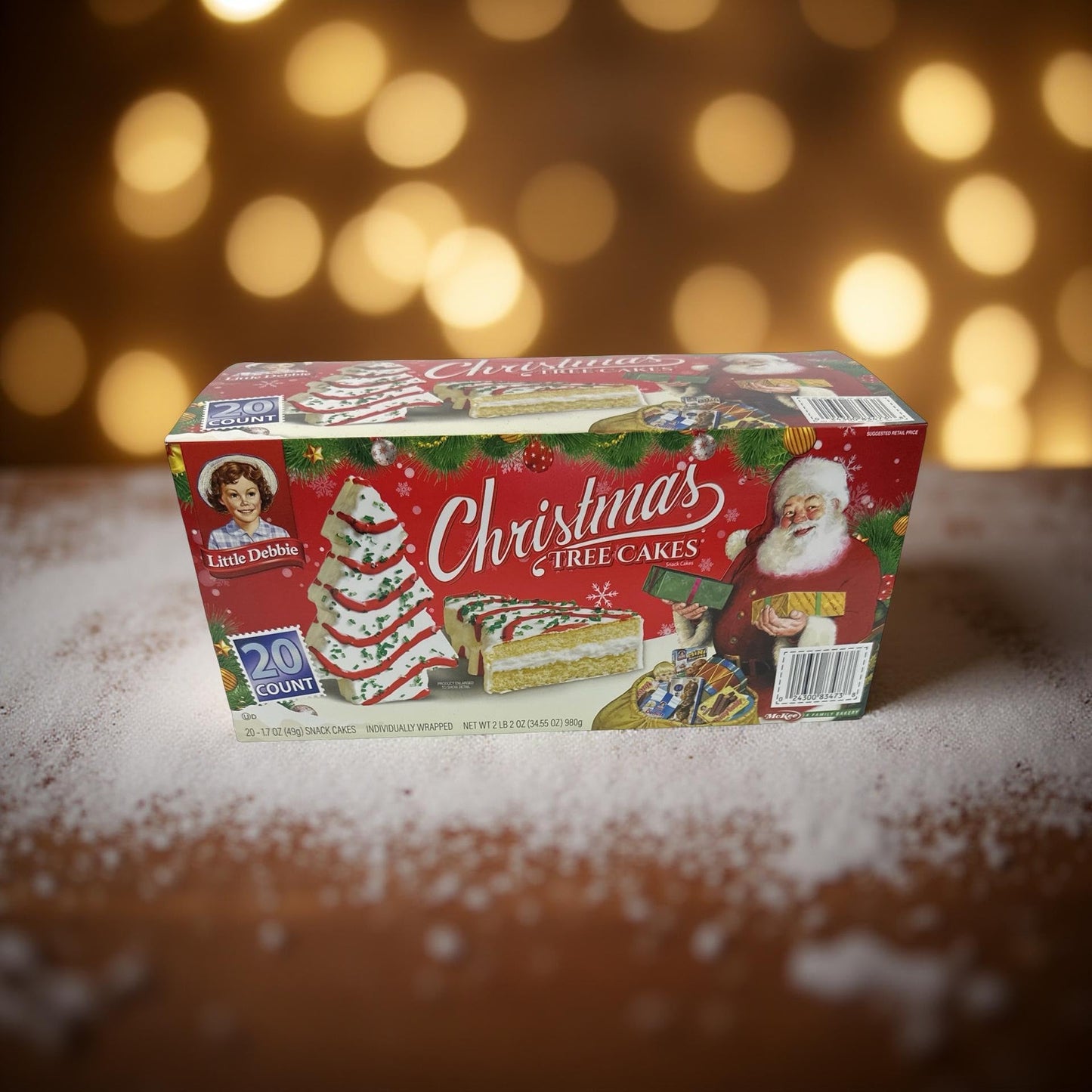 Little Debbie Christmas Tree Cakes 20 Count Gift Box | Vanilla Snack Cakes, 1.7 oz Each, Festive Holiday Edition