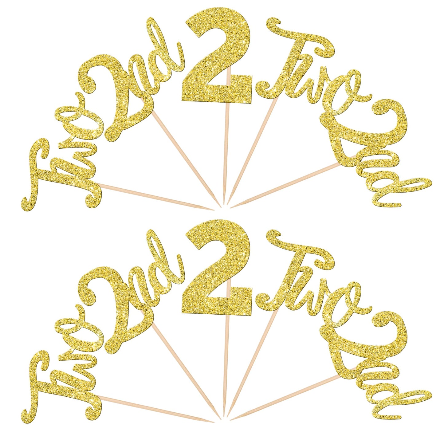 24 Pcs 2Nd Birthday Cupcake Toppers Glitter Second Birthday Two Cupcake Picks Number 2 Cake Toppers For Baby Shower Kids 2Nd Bir