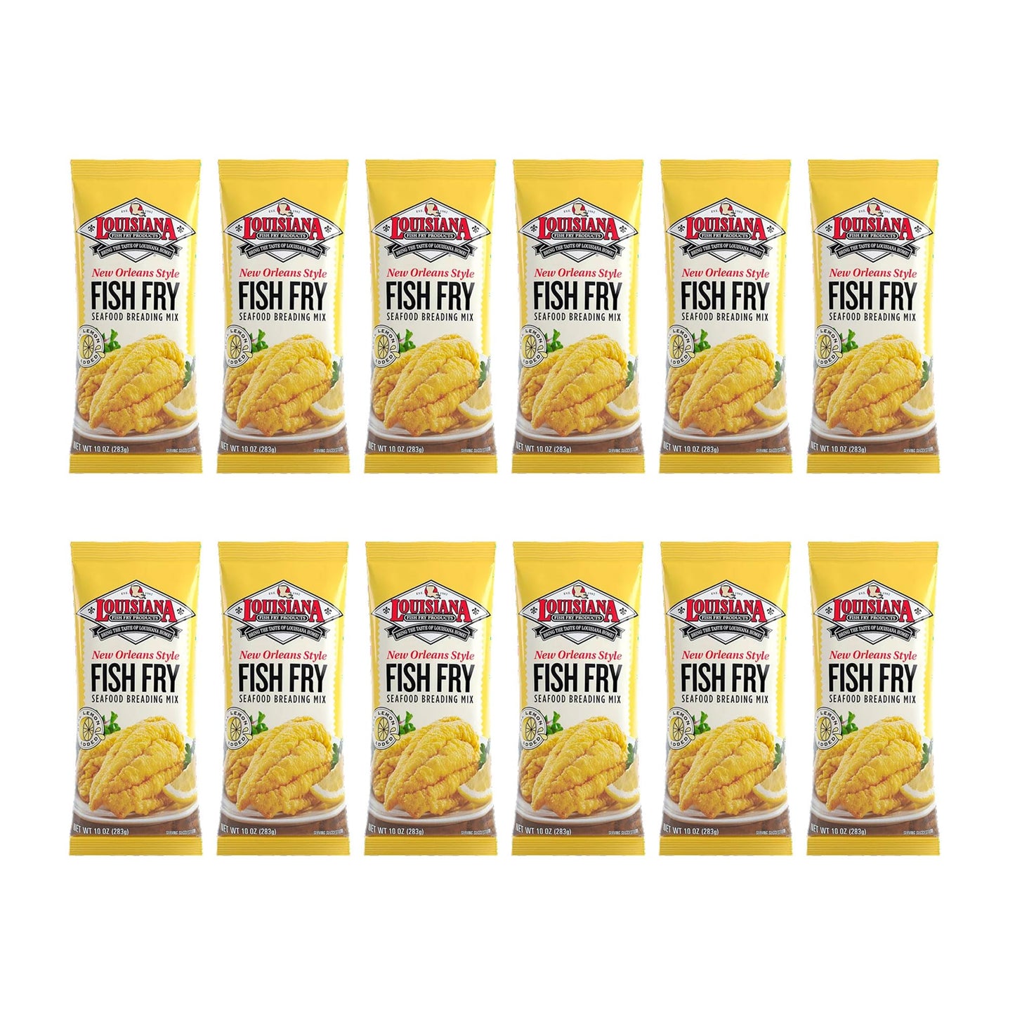 Louisiana Fish Fry, New Orleans Style Lemon Fish Fry, 10 oz (Pack of 12)