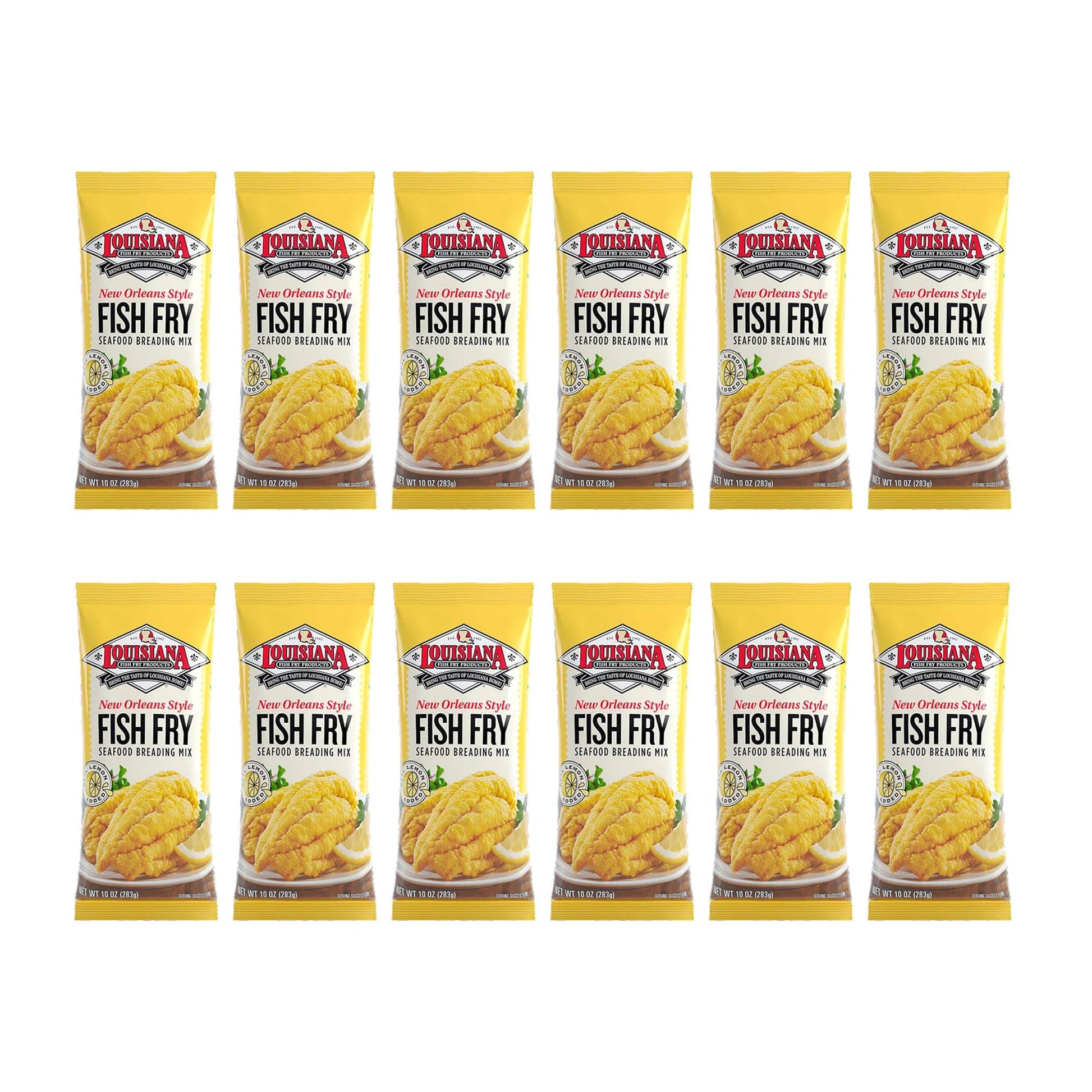 Louisiana Fish Fry, New Orleans Style Lemon Fish Fry, 10 oz (Pack of 12)