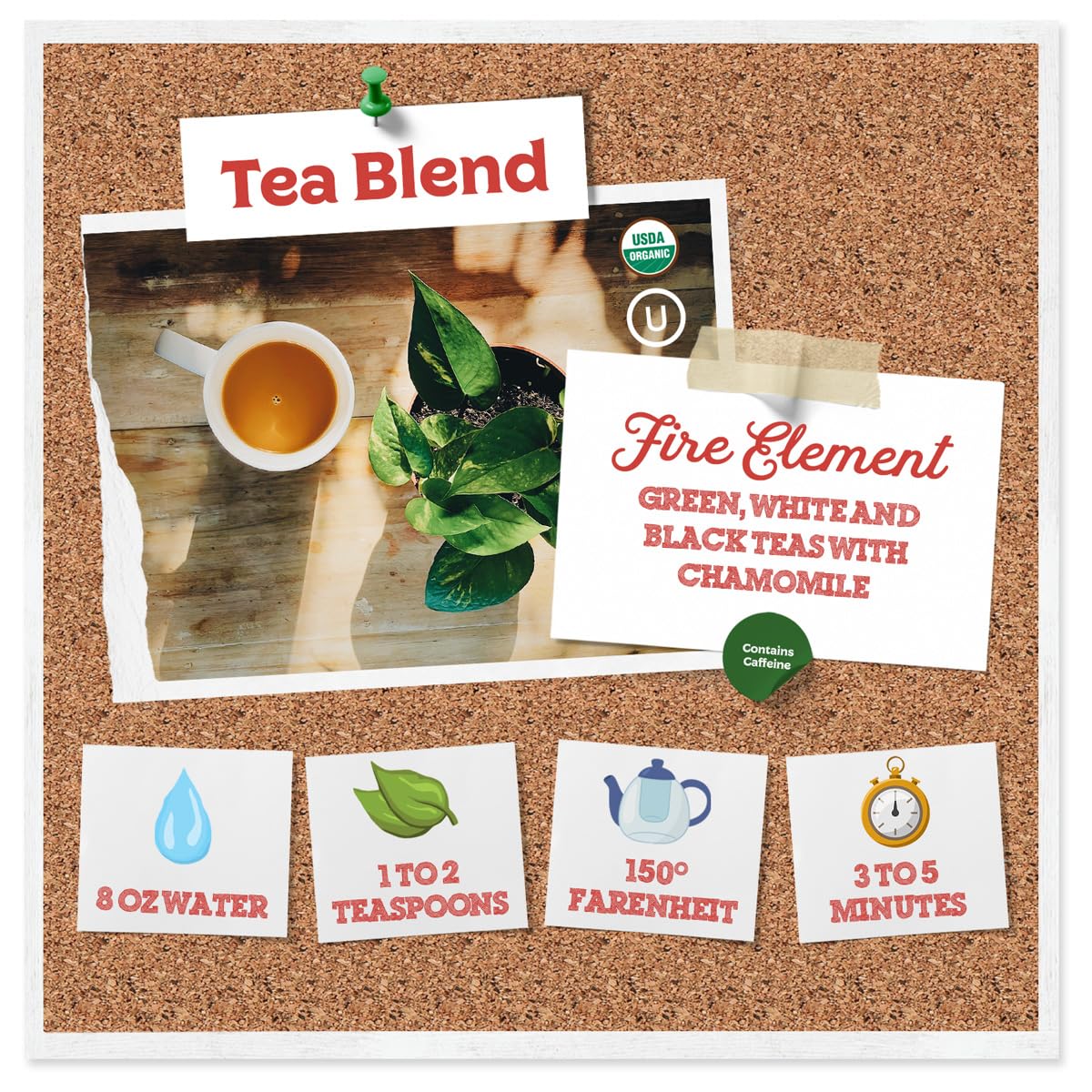 Fermentaholics - Element Kombucha Tea Blends | Usda Certified Organic Kombucha Tea Blend | Kosher Certified (Fire Blend)