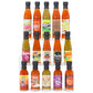 Thoughtfully Gourmet World Traveler Suitcase Hot Sauce Gift Set, Vegan, 15 Pack of 3 Fl Oz Bottles