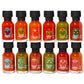 Thoughtfully Gourmet Hot Sauce Book Gift Set - 12 Flavors Including Smoky spirit-inspired flavor, Habanero, Garlic Del Fuego - 15 Count Pack