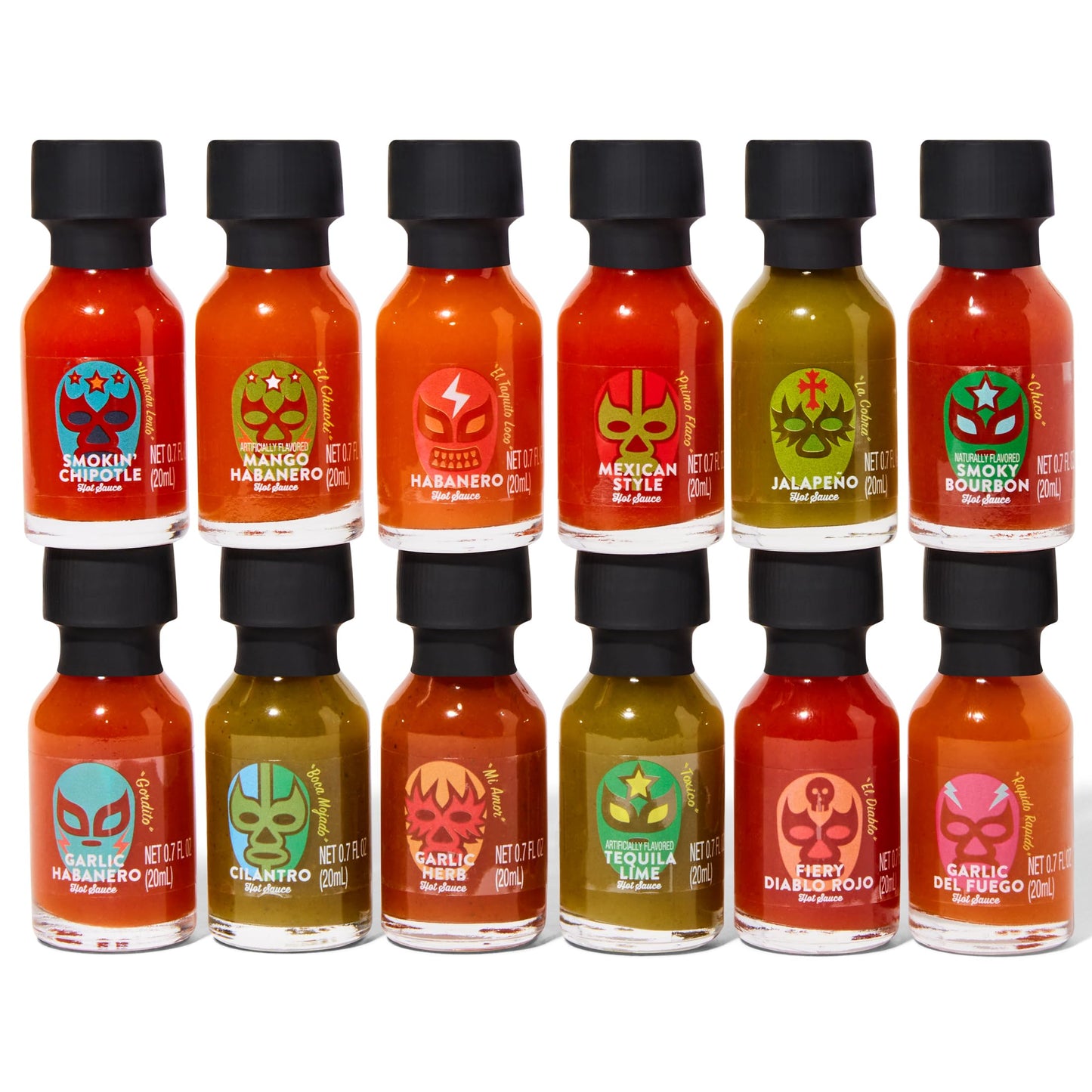 Thoughtfully Gourmet Hot Sauce Book Gift Set - 12 Flavors Including Smoky spirit-inspired flavor, Habanero, Garlic Del Fuego - 15 Count Pack