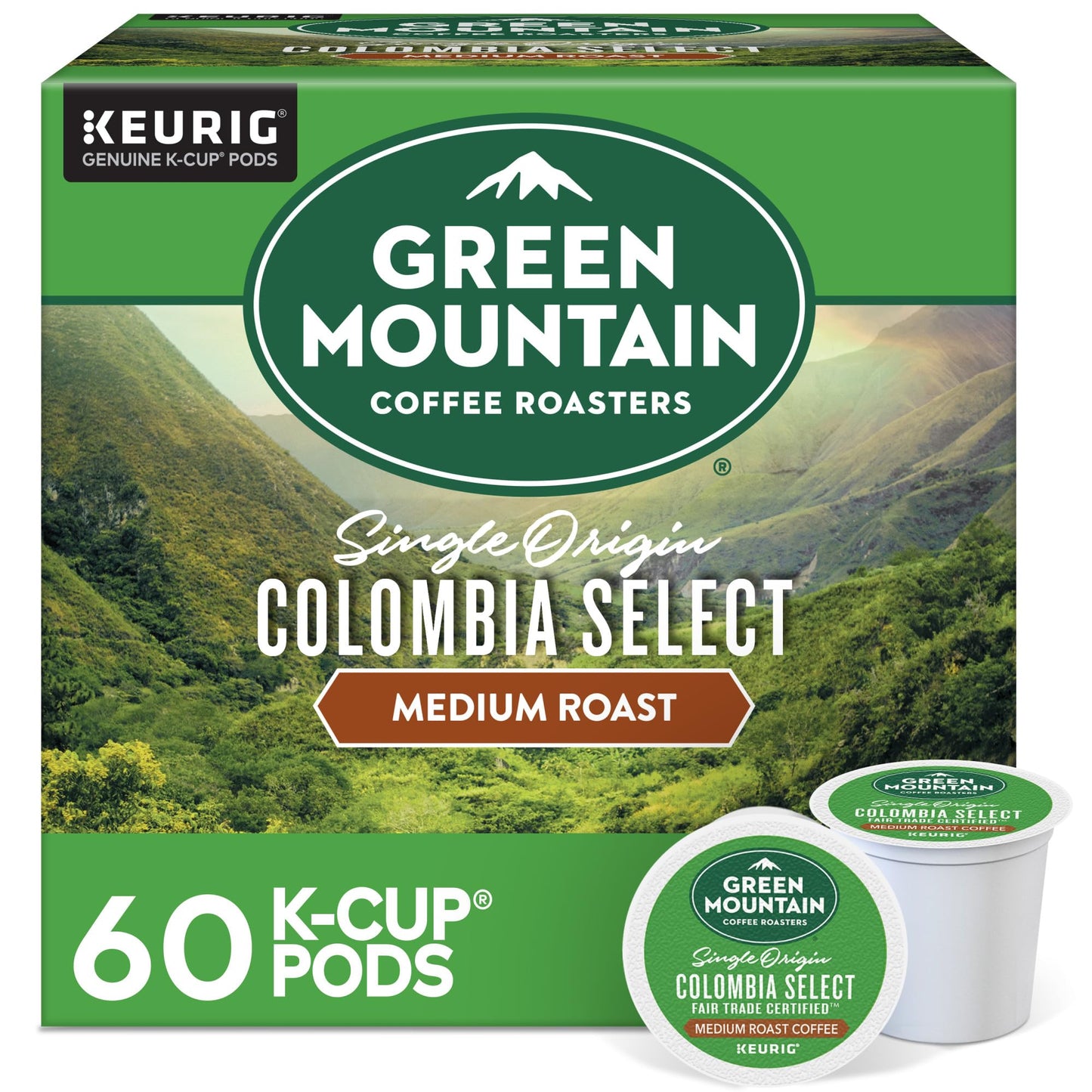 Green Mountain Coffee Roasters Colombia Select, Keurig Single Serve K-Cup Pods, Medium Roast Coffee, 60 Count, (6 Packs Of 10)