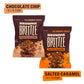 Brownie Brittle - Chocolate Chip & Salted Caramel Thin And Crispy Sweet Snacks (Pack Of 20, 1 Oz), Rich Gourmet Brownie Bites De