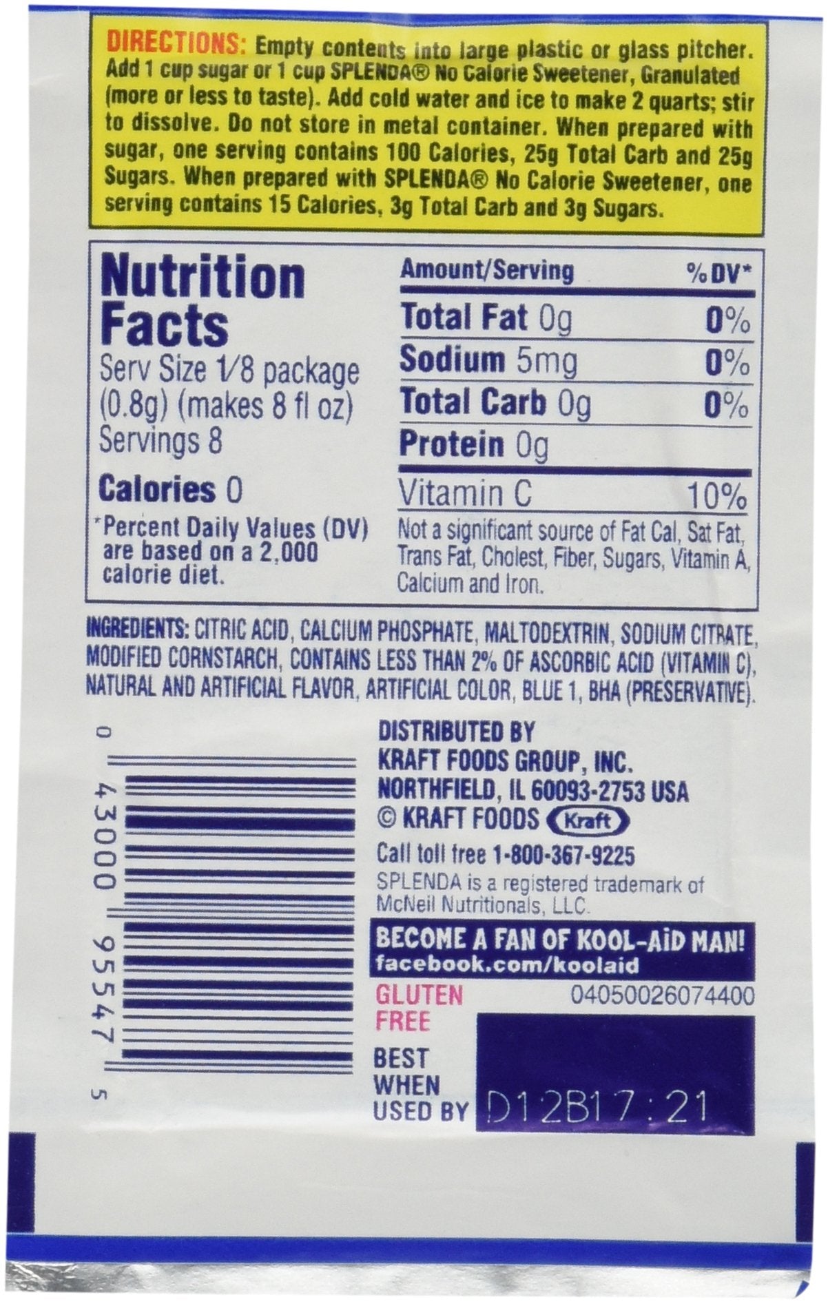 Kool-Aid Twists Soft Drink Mix - Ice Blue Raspberry Lemonade, Unsweetened, Caffeine Free, 0.22 Ounce (Pack of 12)