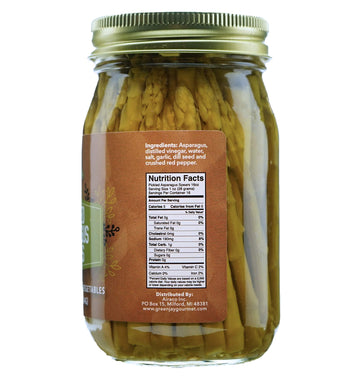 Green Jay Gourmet Pickled Asparagus Spears In A Jar - Fresh Hand Jarred Vegetables For Cooking & Pantry - Home Grown Pre-Prepare