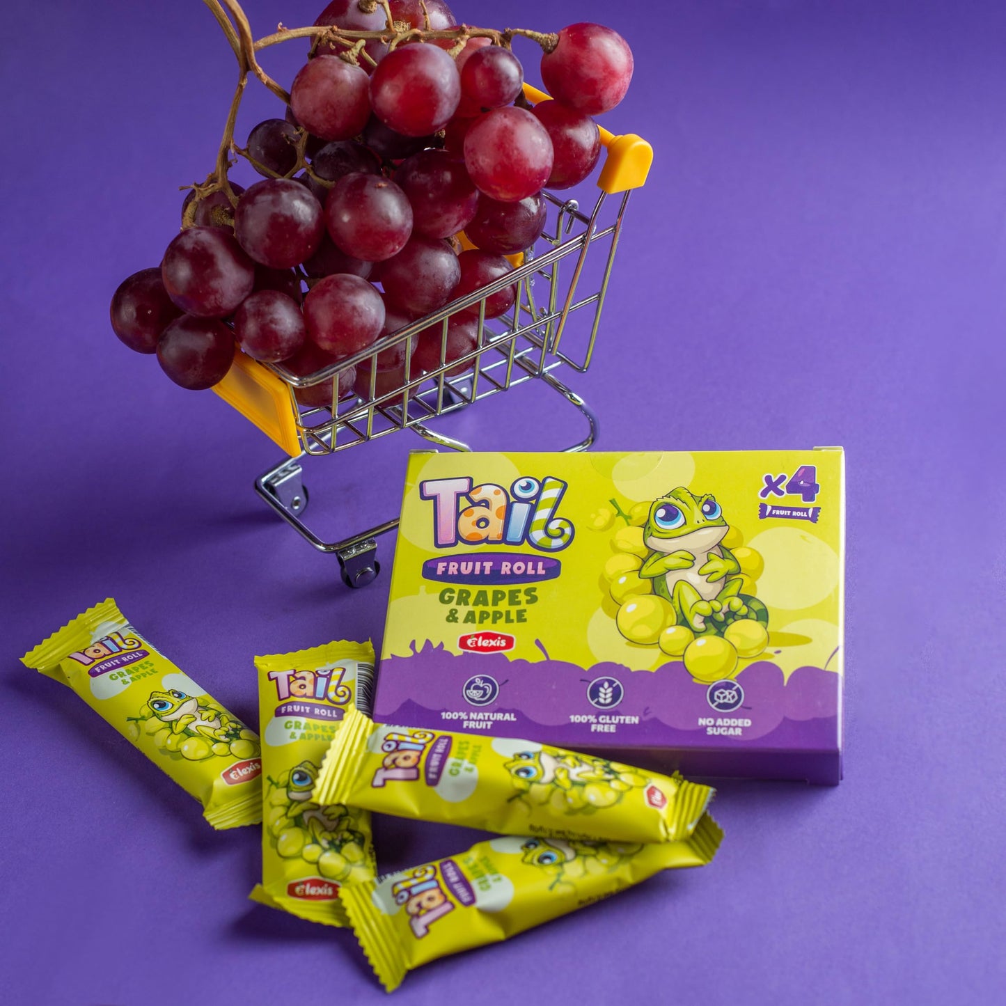 AVICENNA FOOD Tail Fruit Roll Healthy Snacks, G  Flavor, 48 Individual Packs, Non-GMO, No Added Sugar