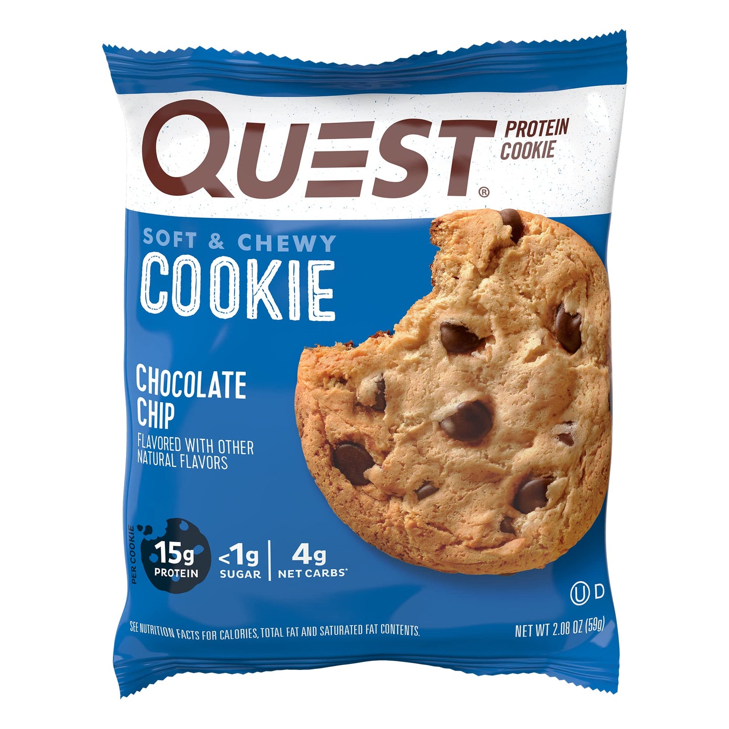 Quest Nutrition Protein Cookie, Chocolate Chip, 12 Count, 2.08 Ounce Each, Model 10888849006097