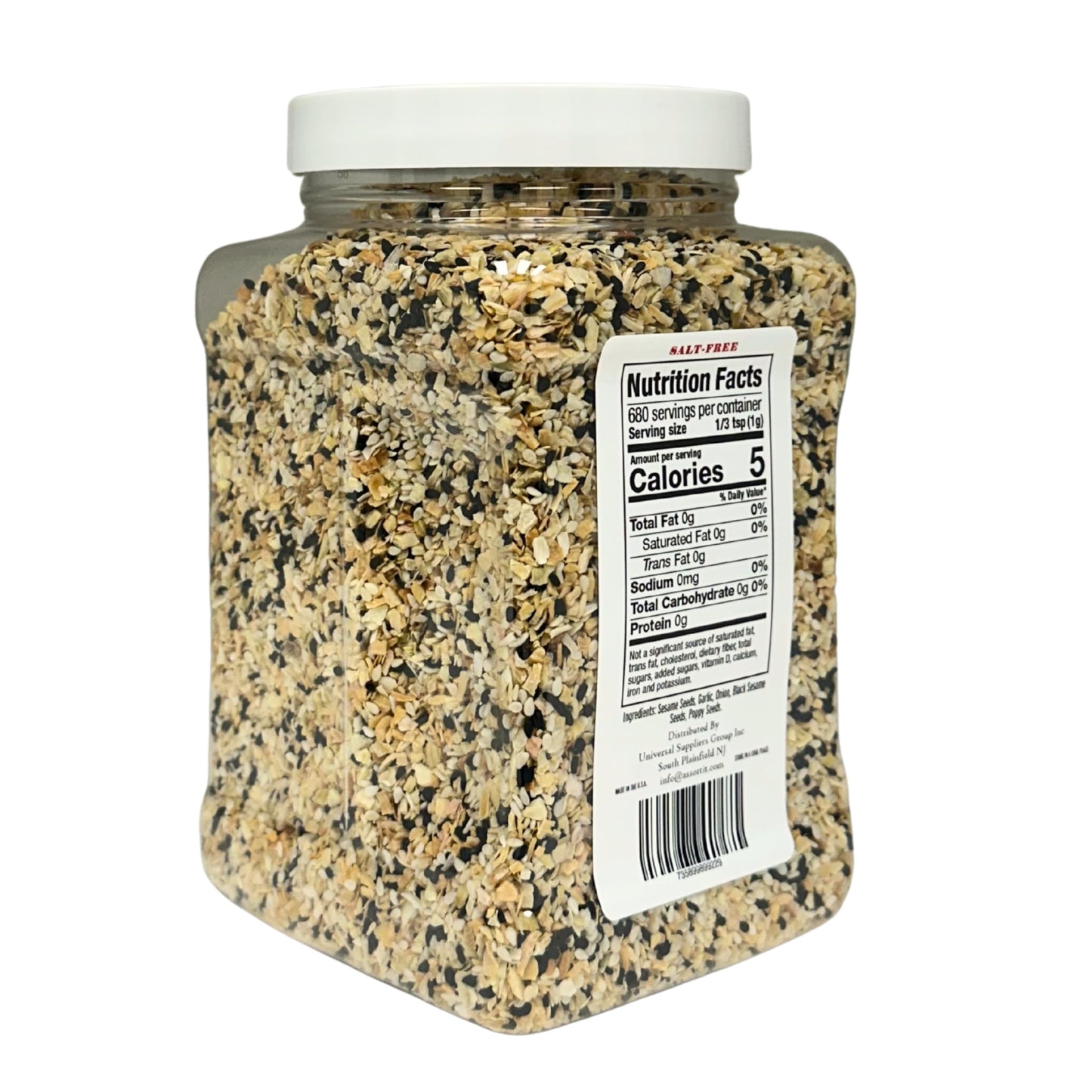 CONEY ISLAND CLASSICS Everything Bagel Salt Free Seasoning Blend, 24 Oz Container, Gluten Free, Keto, Paleo, with Sesame Seeds, Onion, Garlic, Poppy Seed