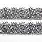 Large Pre-Made Ready To Use Edible Cake Lace Rose Scallop Black 14-Inch 10-Piece Set