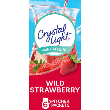 Crystal Light Sugar-Free Energy Drink Mix, Wild Strawberry, 2.53 oz (Pack of 1), 6 Count Pitcher Packets