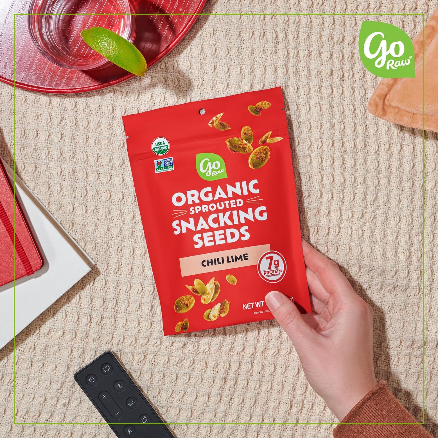 Go Raw Organic Sprouted Chili Lime Sprouted Snacking Seeds, 4 oz, 6 Pack, Pumpkin & Sunflower Seeds, Keto, Kosher