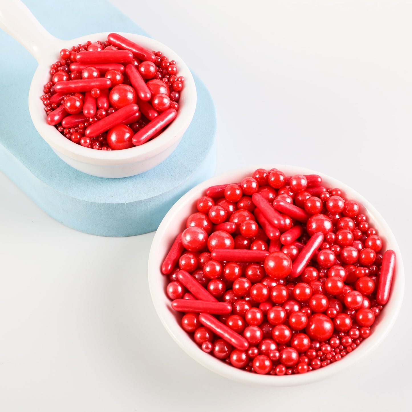Kasvan Red Mix Sugar Sprinkles - Edible Candy Pearls With 4-Claw Sprinkle Pen,118G/4.16 Oz, Gift Box Pack, Baking Cake Decoratio
