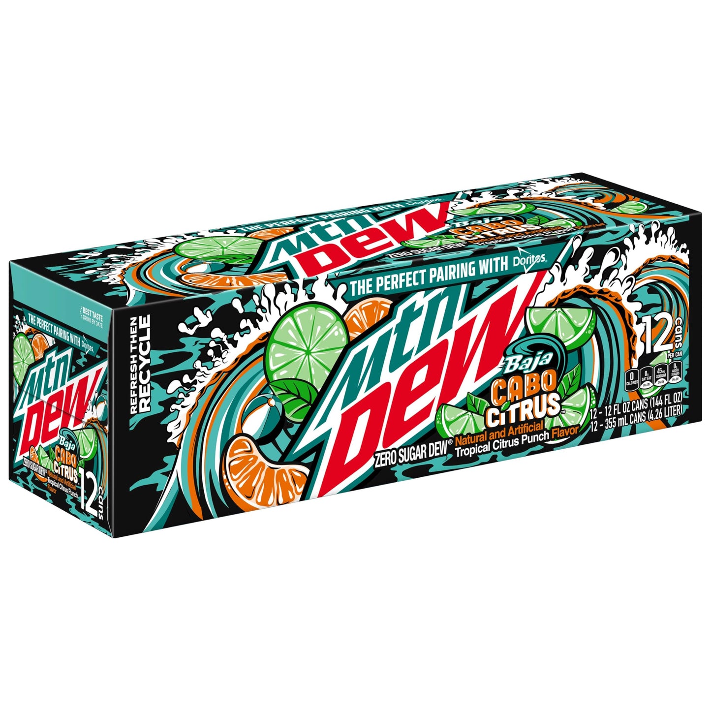 Mtn Dew Baja Cabo Citrus LTO 12oz12pk - Zero Sugar