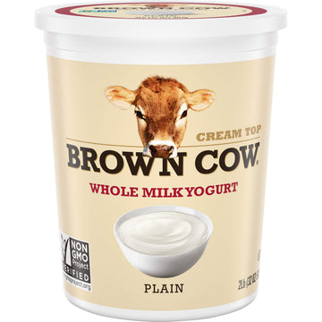 Brown Cow Cream Top Plain Whole Milk Yogurt, 32 oz. Carton - Creamy, Delicious Yogurt