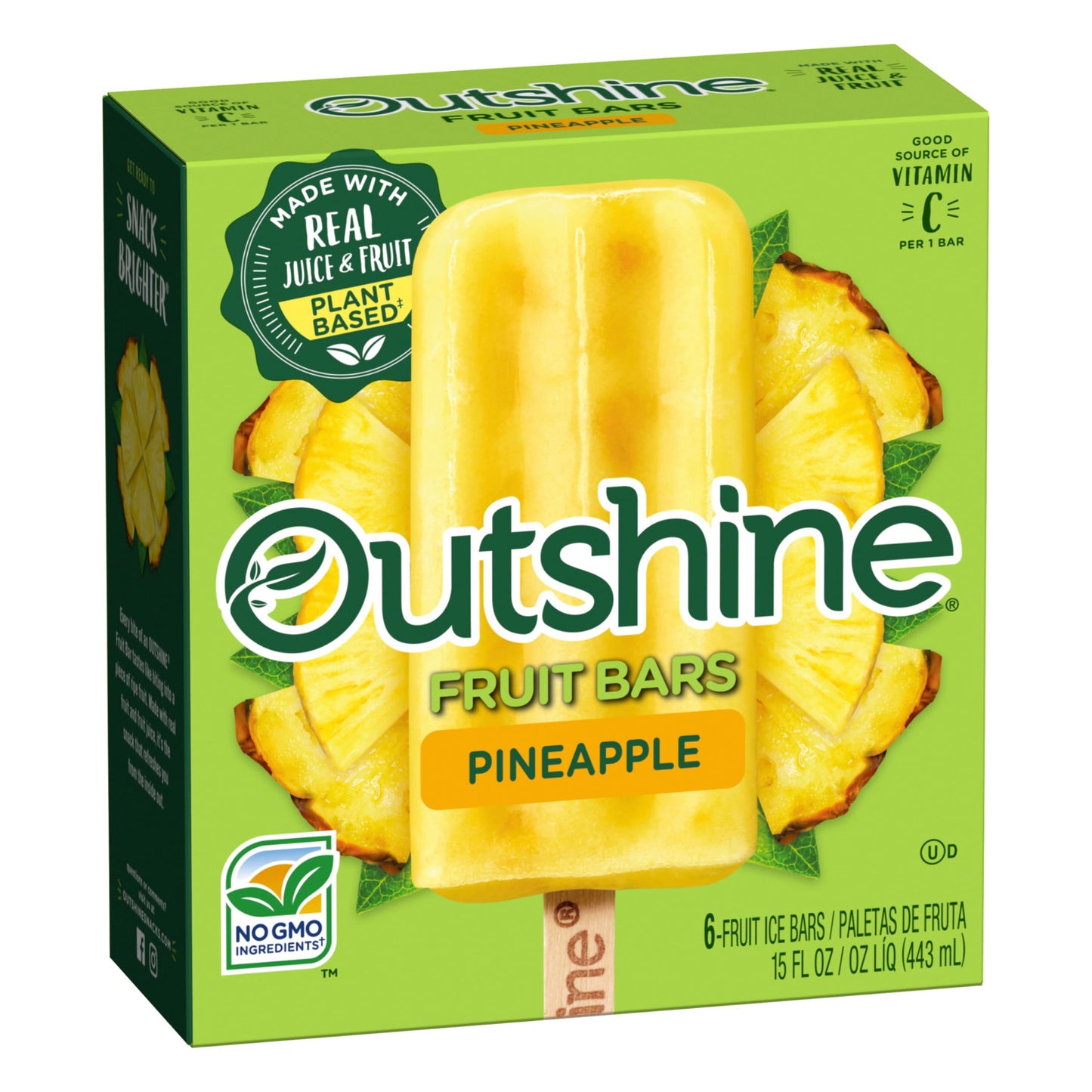 Outshine Fruit Bars, Pineapple, 6 Ct