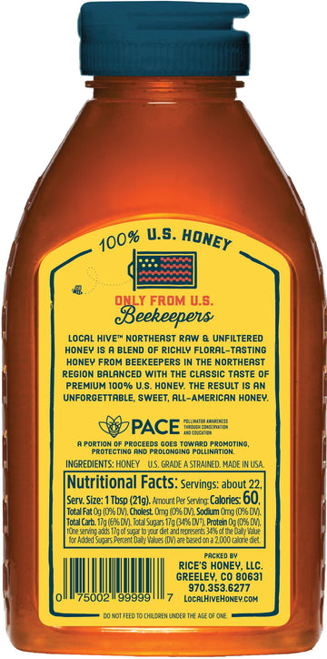 Local Hive Northeast Raw Unfiltered Honey 16Oz. 100% Us Honey Sourced From American Bees And Beekeepers.