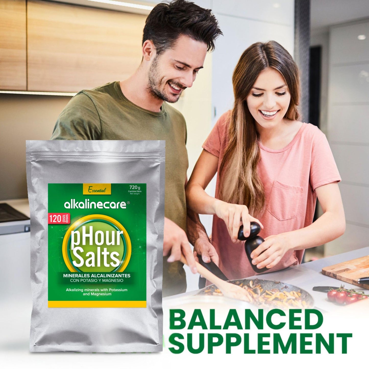 Alkaline Care Salts PHOUR Sachet 720g (1.59 lb) - AlkalineCare Helps The remineralization of The Body, Helping Your Muscles, Bon