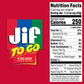 Jif To Go Creamy Peanut Butter, 8-1.5 Ounce Cups, Smooth And Creamy Texture, Snack Size Packs