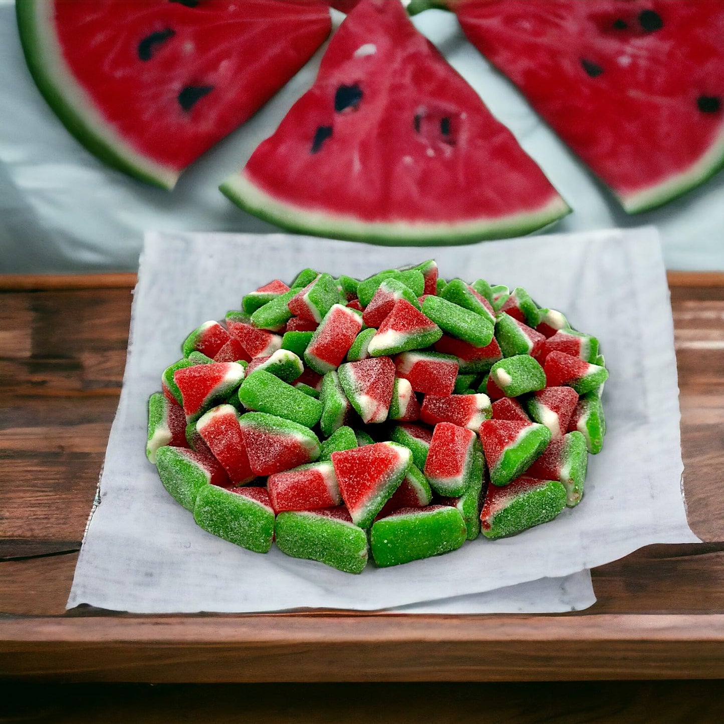 Premium Watermelon Gummy Candy- 1.5 Lbs Delicious And Chewy Watermelon Gummies Shaped As Watermelon Slices For A Fun And Flavorf