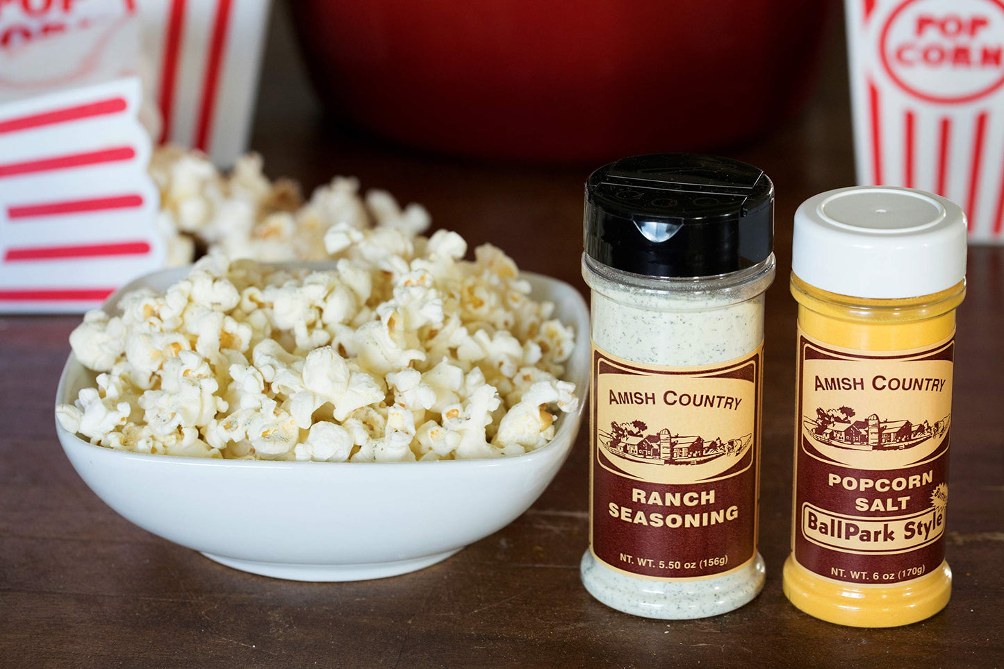 Amish Country Popcorn | Seasoning Variety Pack | BallPark Style ButterSalt - 6 oz and Ranch - 5.5 oz Popcorn Seasoning | Old Fas