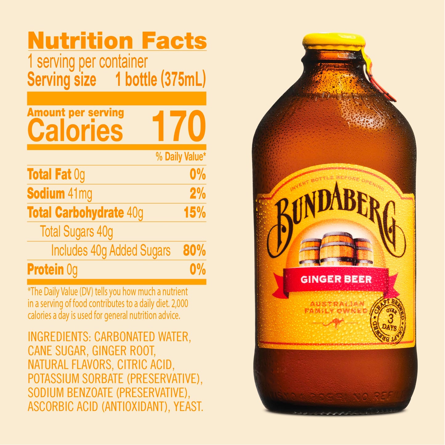 Bundaberg Ginger malt-inspired  12.7 Fl Oz Bottles  4 Pack