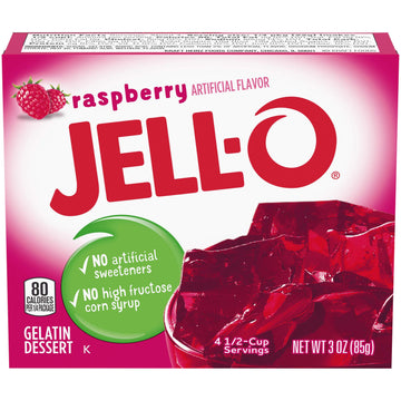 Jell-O Raspberry Gelatin Mix, 3 oz Boxes, Pack of 6, Model 00043000200025